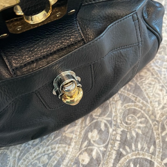 Vintage Y2K B. Makowsky Supple Black pebbles Leather Slouchy Tote Bag, Oversized - Picture 8 of 8